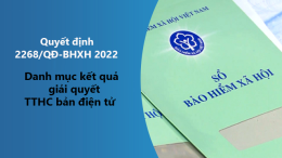Quyết định 2268/QĐ-BHXH 2022 Danh mục kết quả giải quyết TTHC bản điện tử